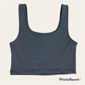Zara Striped Crop top Size Large Blue and Black